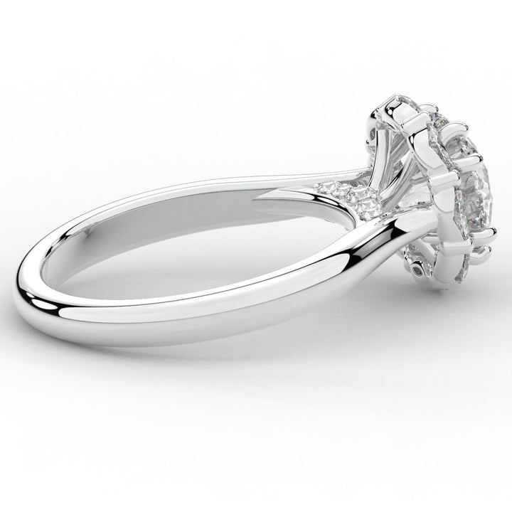 2.40CT.TW ROUND LAB DIAMOND HALO ENGAGEMENT RING - Nazarelle