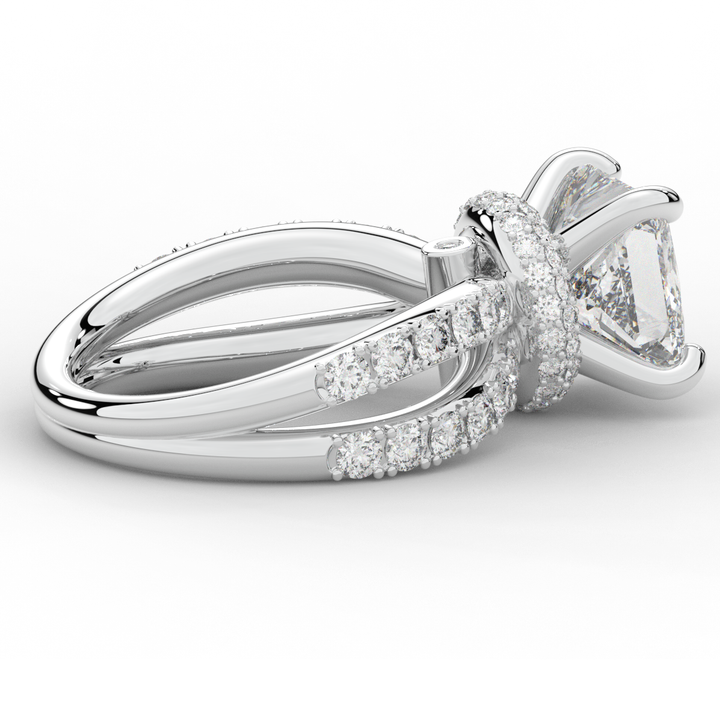 5.25CT.TW PRINCESS LAB DIAMOND ENGAGEMENT RING - Nazarelle
