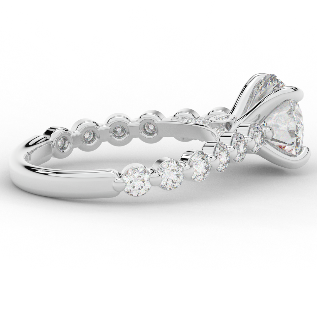 3.90CT.TW ROUND LAB DIAMOND ENGAGEMENT RING - Nazarelle