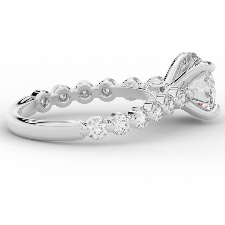 3.90CT.TW ROUND LAB DIAMOND ENGAGEMENT RING - Nazarelle