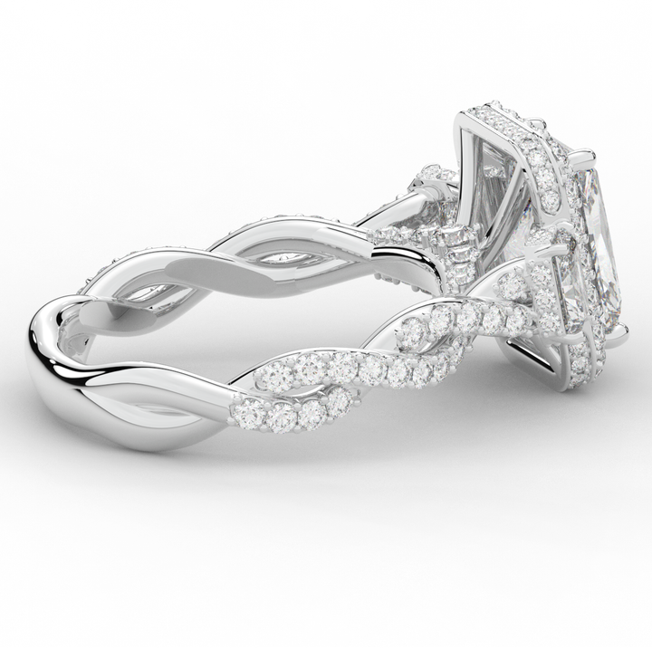 4.70CT.TW RADIANT LAB DIAMOND 3 STONE ENGAGEMENT RING - Nazarelle