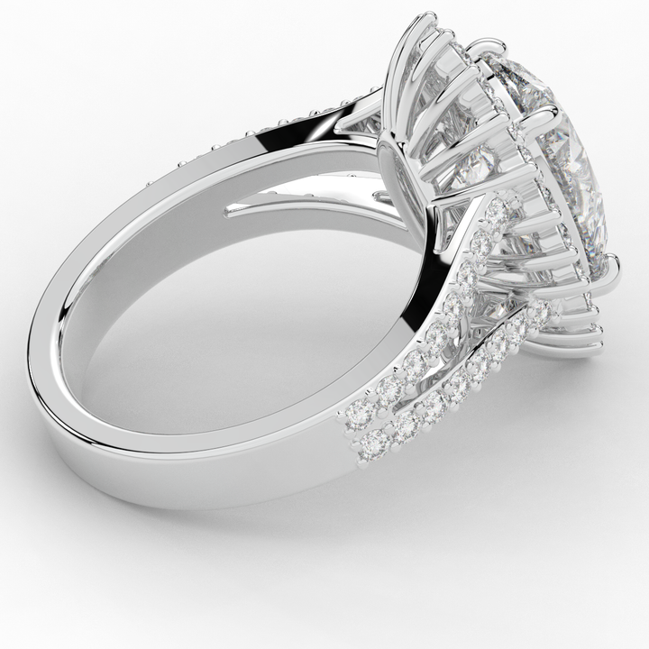 3.60CT.TW ROUND LAB DIAMOND ENGAGEMENT RING - Nazarelle