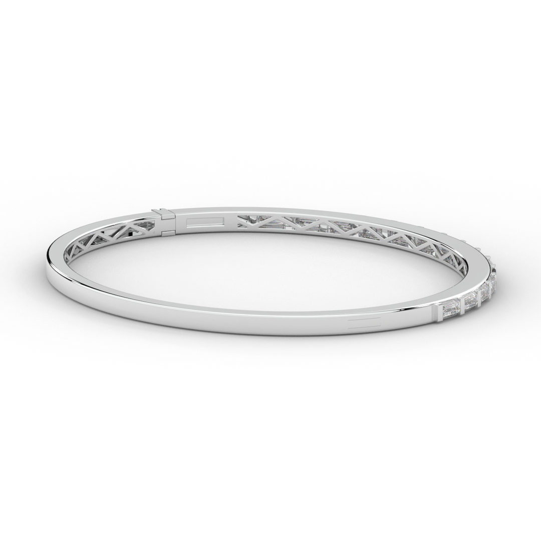 1.50CT.TW BAGUETTE LAB DIAMOND SHARED PRONG BANGLE - Nazarelle