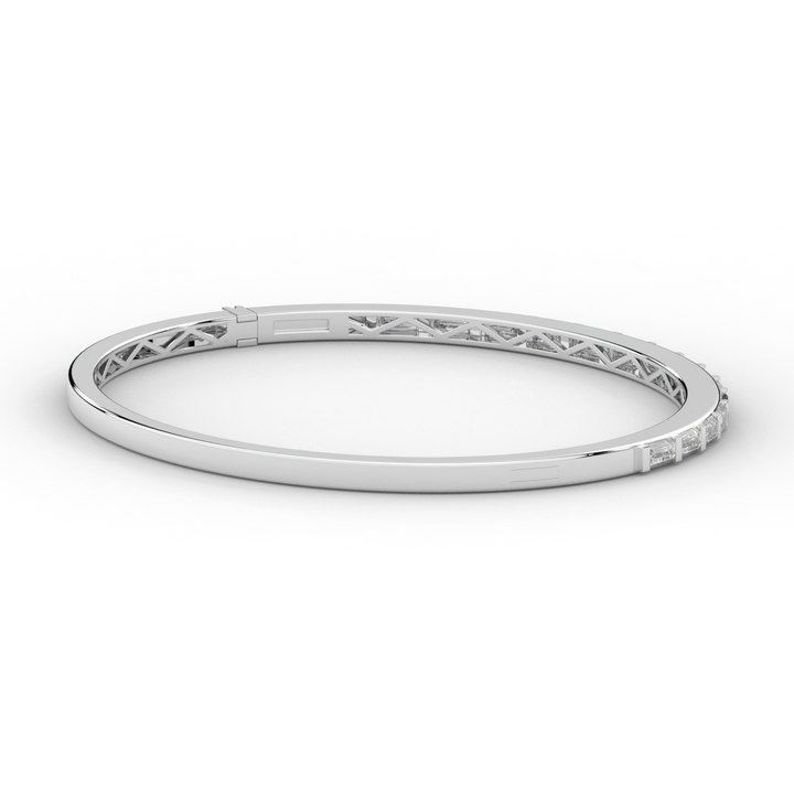 1.50CT.TW BAGUETTE LAB DIAMOND SHARED PRONG BANGLE - Nazarelle