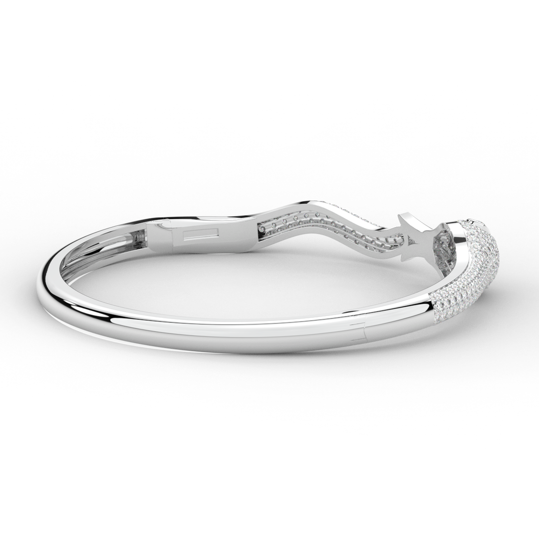 2.00CT.TW ROUND AND PEAR LAB DIAMOND SNAKE BANGLE - Nazarelle