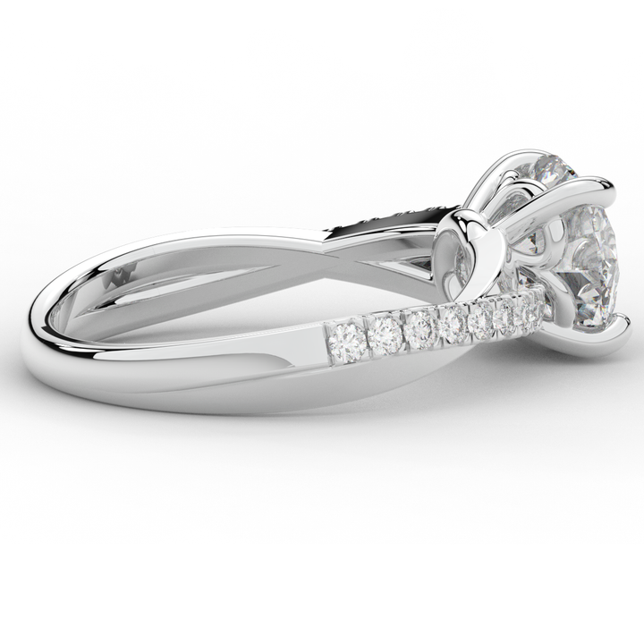 2.20CT.TW ROUND LAB DIAMOND TWISTBAND ENGAGEMENT RING - Nazarelle