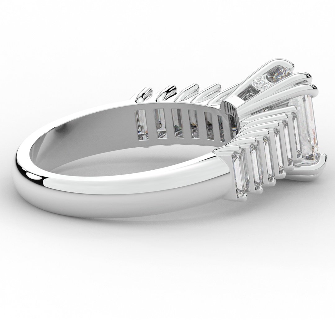 2.60CT.TW EMERALD CUT LAB DIAMOND ENGAGEMENT RING - Nazarelle