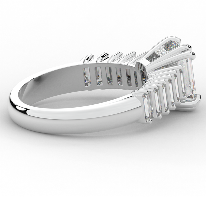 2.60CT.TW EMERALD CUT LAB DIAMOND ENGAGEMENT RING - Nazarelle