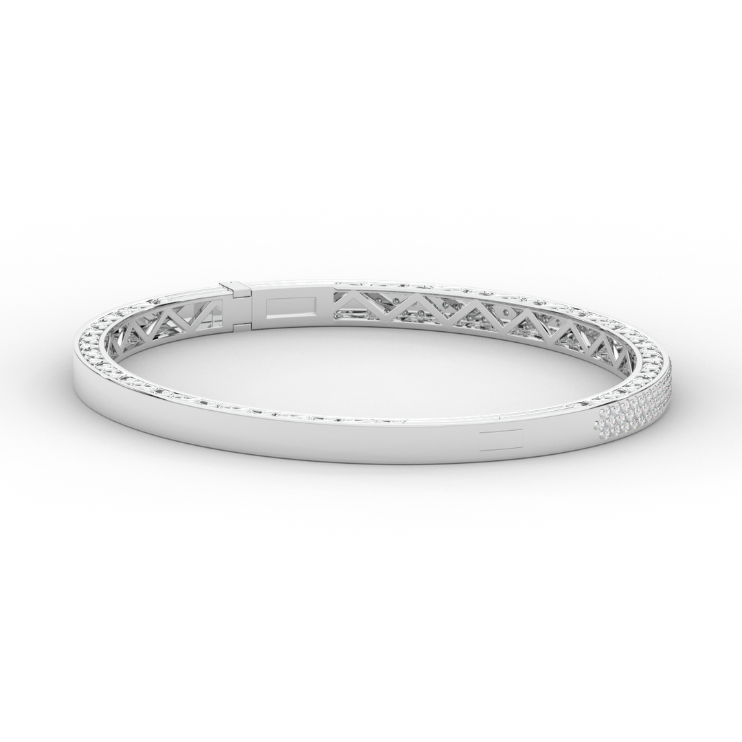 0.75CT.TW 3 ROW ROUND LAB DIAMOND  BANGLE - Nazarelle