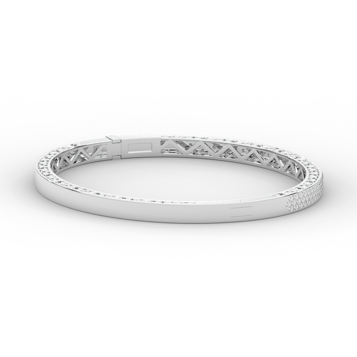 0.75CT.TW 3 ROW ROUND LAB DIAMOND  BANGLE - Nazarelle