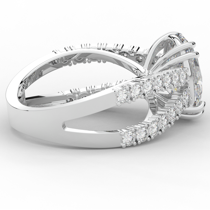 3.75CT.TW OVAL LAB DIAMOND SPLIT BAND ENGAGEMENT RING - Nazarelle