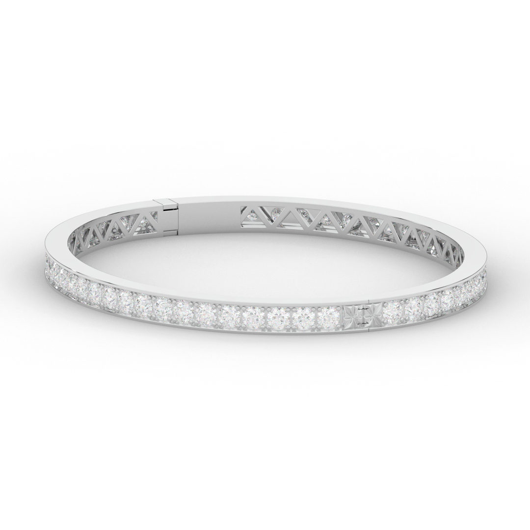 5.10CT.TW ROUND LAB DIAMOND BANGLE - Nazarelle
