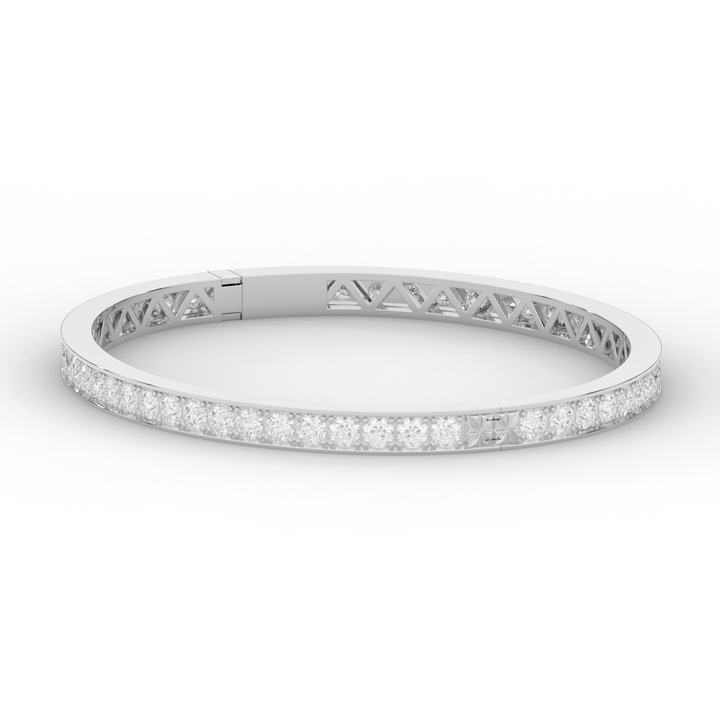 5.10CT.TW ROUND LAB DIAMOND BANGLE - Nazarelle