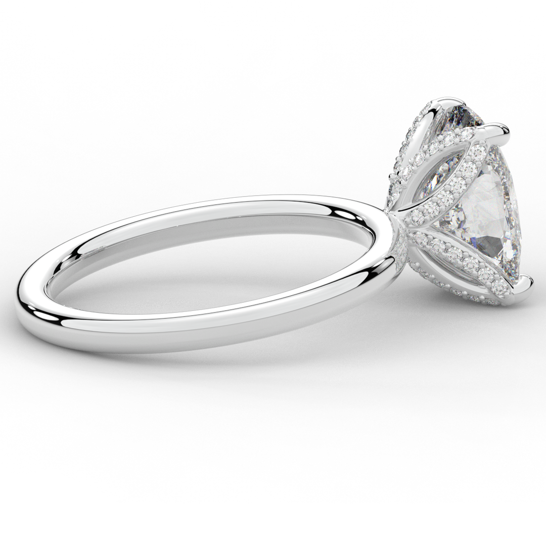 3.10CT.TW CUSHION LAB DIAMOND ENGAGEMENT RING - Nazarelle