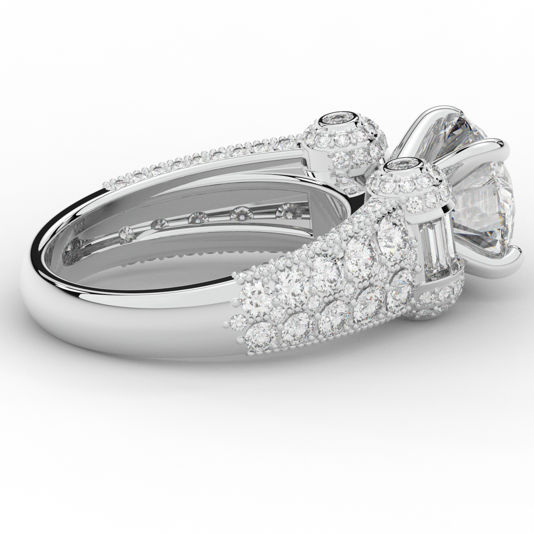 4.75CT.TW ROUND LAB DIAMOND ENGAGEMENT RING - Nazarelle