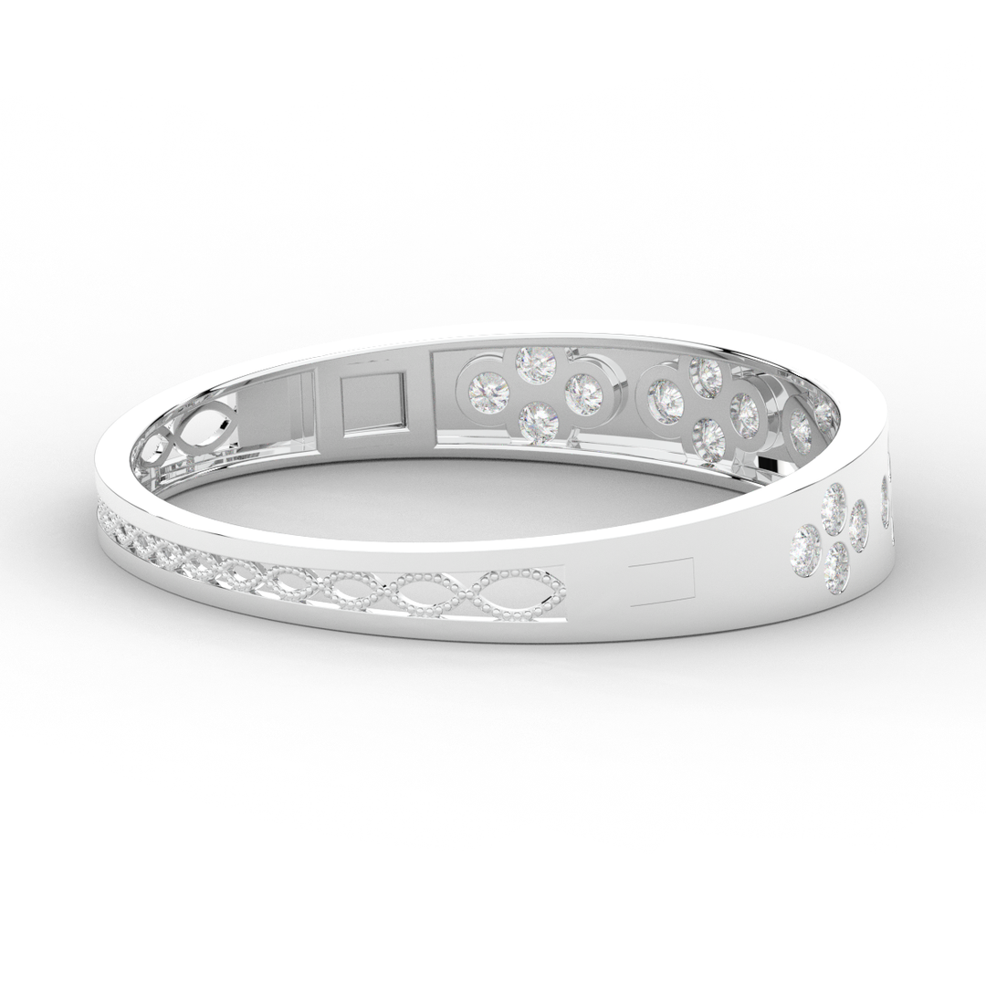 4.10CT.TW ROUND LAB DIAMOND BEZEL SET BANGLE - Nazarelle