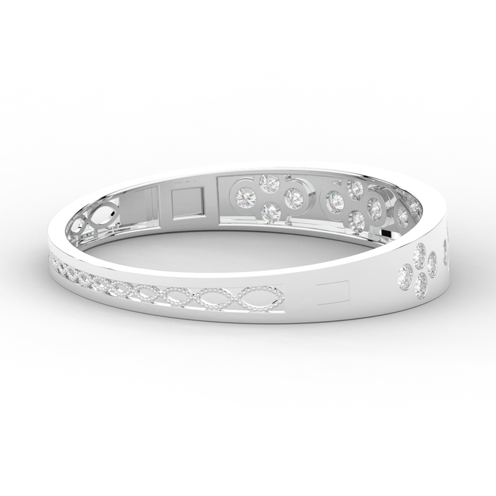 4.10CT.TW ROUND LAB DIAMOND BEZEL SET BANGLE - Nazarelle