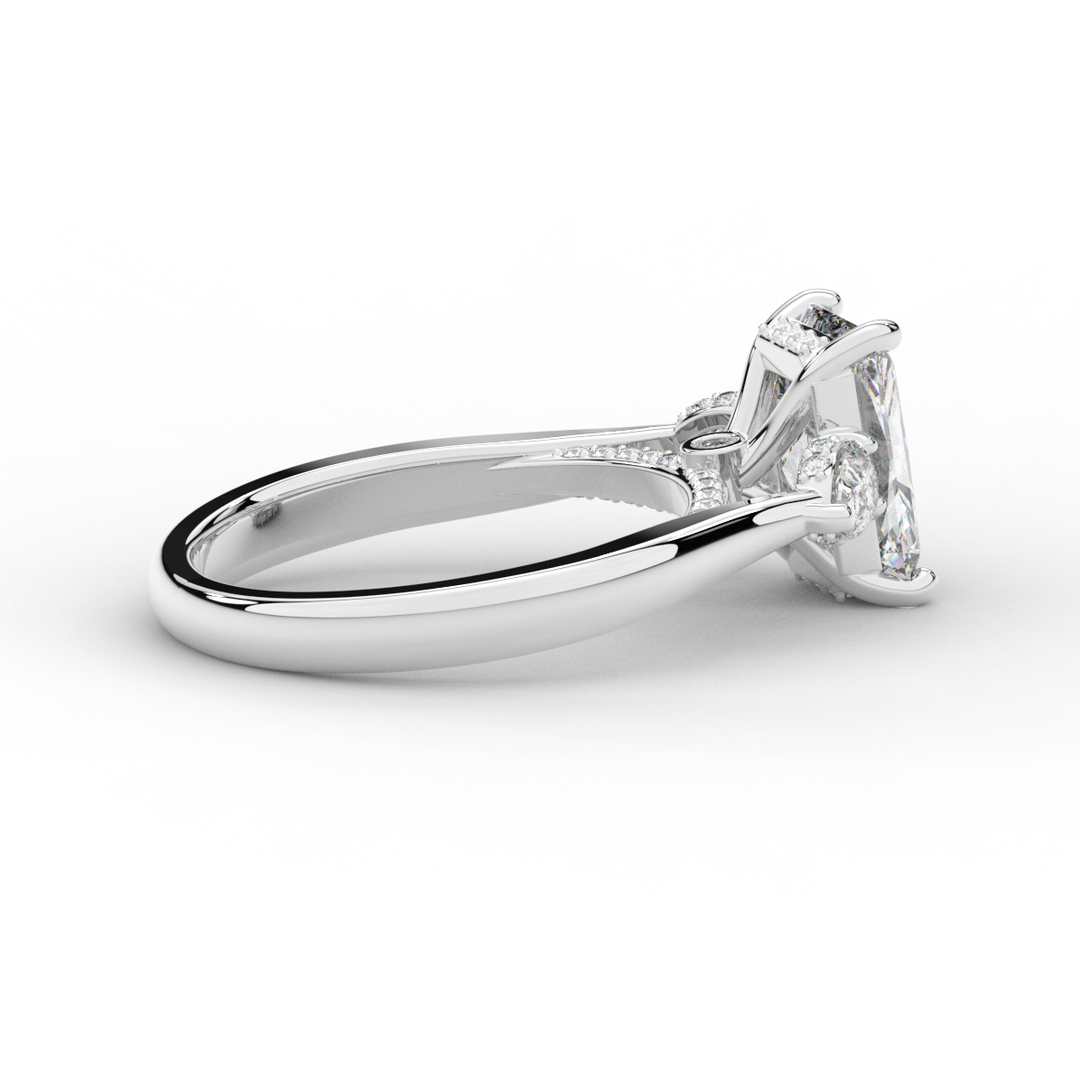 2.40CT.TW RADIANT LAB DIAMOND 3 STONE ENGAGEMENT RING - Nazarelle