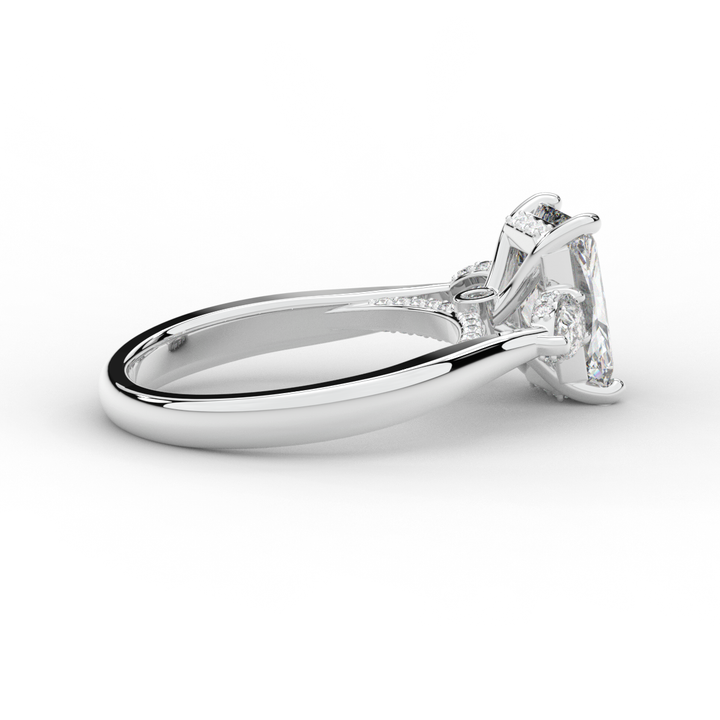 2.40CT.TW RADIANT LAB DIAMOND 3 STONE ENGAGEMENT RING - Nazarelle