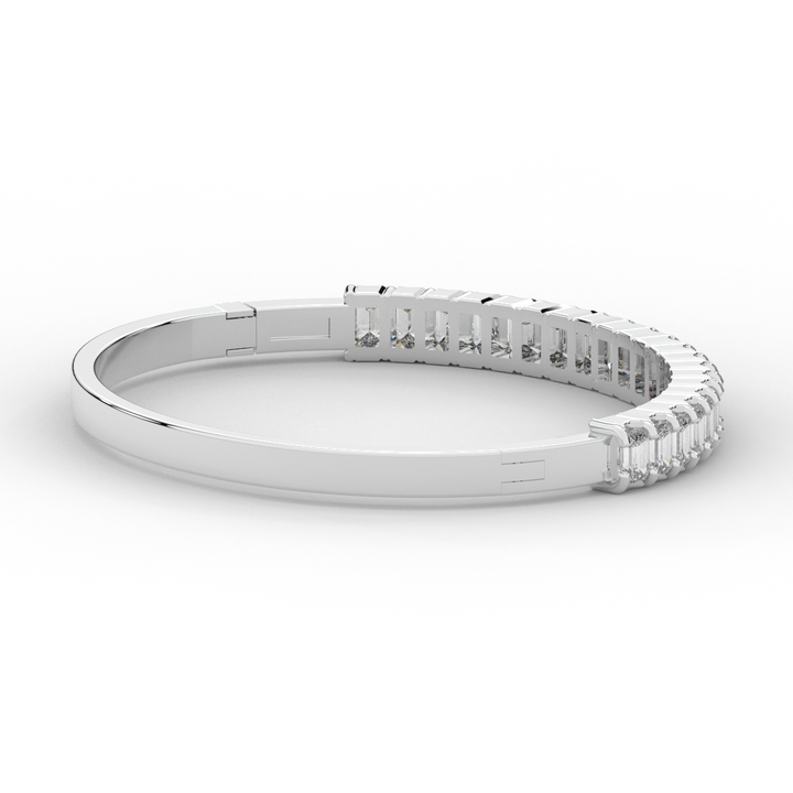 6.50CT.TW EMERALD CUT LAB DIAMOND BANGLE - Nazarelle