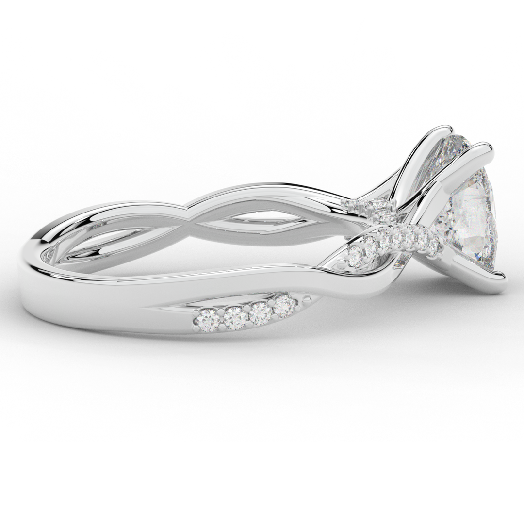 1.70CT.TW CUSHION LAB DIAMOND TWIST BAND ENGAGEMENT RING - Nazarelle
