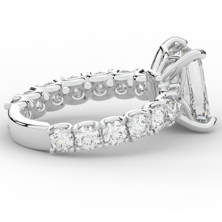 4.35CT.TW EMERALD CUT LAB DIAMOND ENGAGEMENT RING - Nazarelle