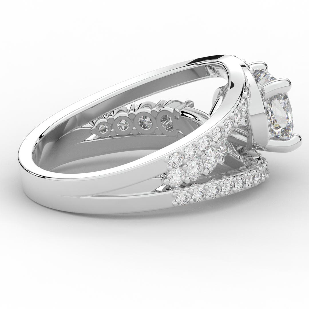 3.30CT.TW CUSHION LAB DIAMOND ENGAGEMENT RING - Nazarelle