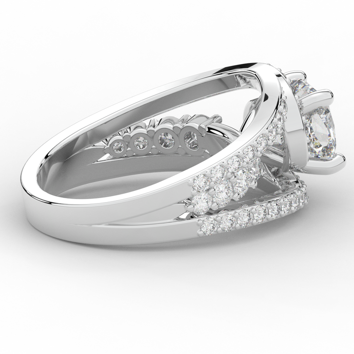 3.30CT.TW CUSHION LAB DIAMOND ENGAGEMENT RING - Nazarelle