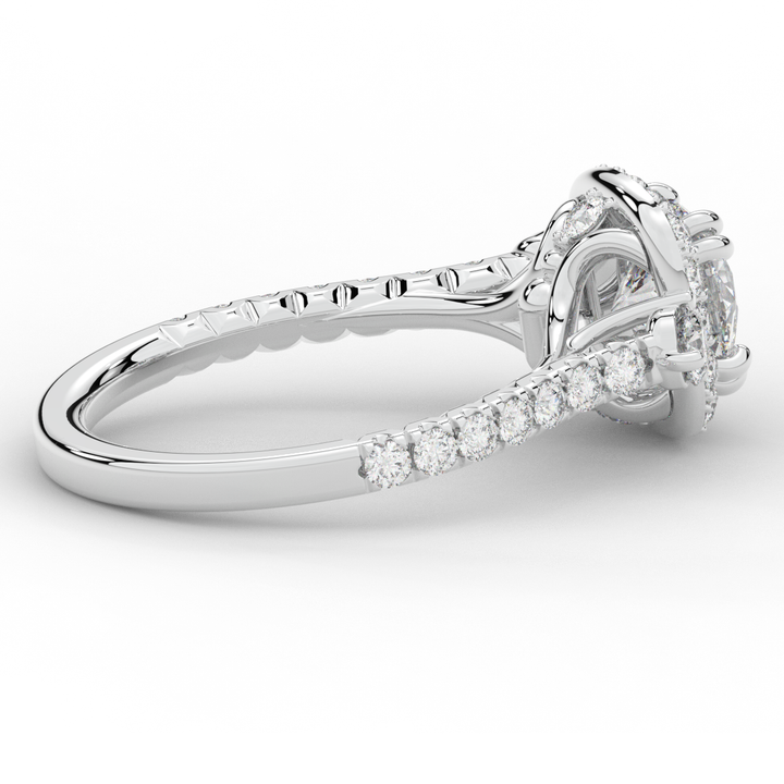 1.75CT.TW ROUND LAB DIAMOND HALO ENGAGEMENT RING - Nazarelle