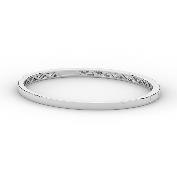 0.15CT.TW ROUND LAB BEZEL SET DIAMOND BANGLE - Nazarelle
