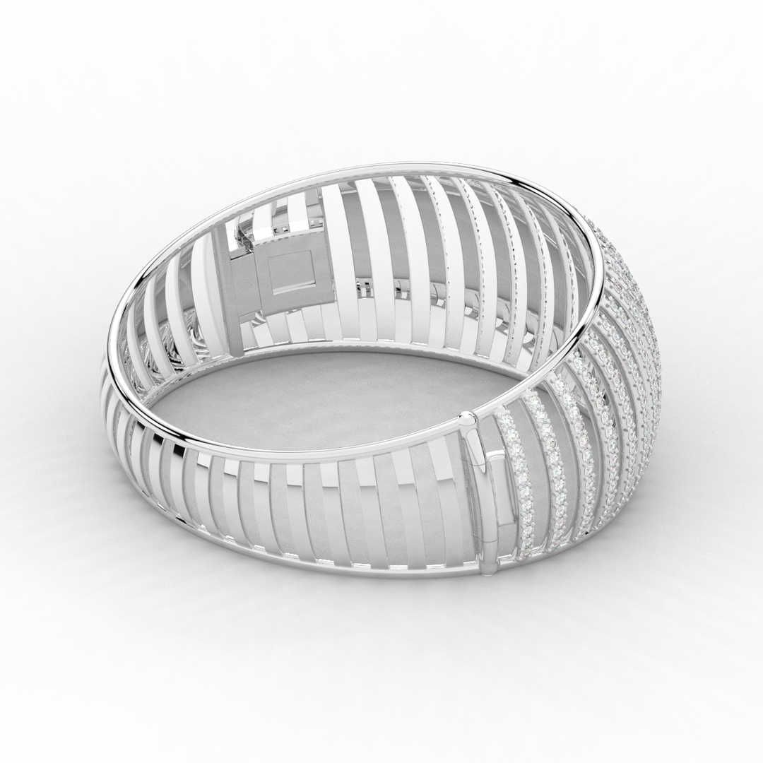 4.00CT.TW ROUND LAB DIAMOND BANGLE - Nazarelle