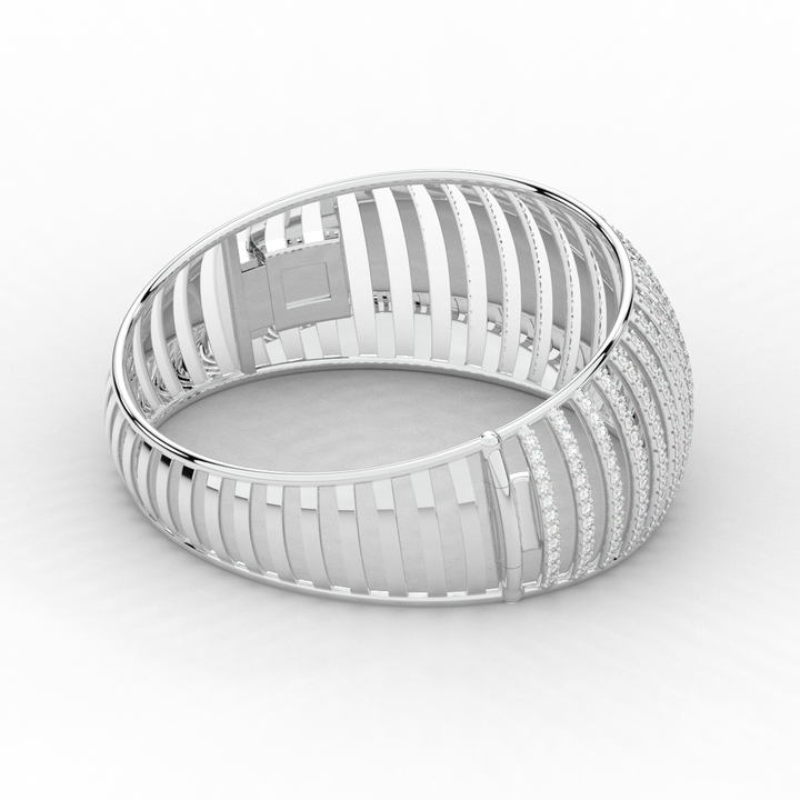 4.00CT.TW ROUND LAB DIAMOND BANGLE - Nazarelle