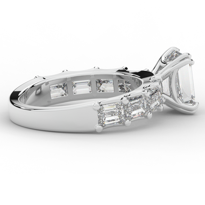3.75CT.TW EMERALD CUT LAB DIAMOND SOLITAIRE ENGAGEMENT RING - Nazarelle