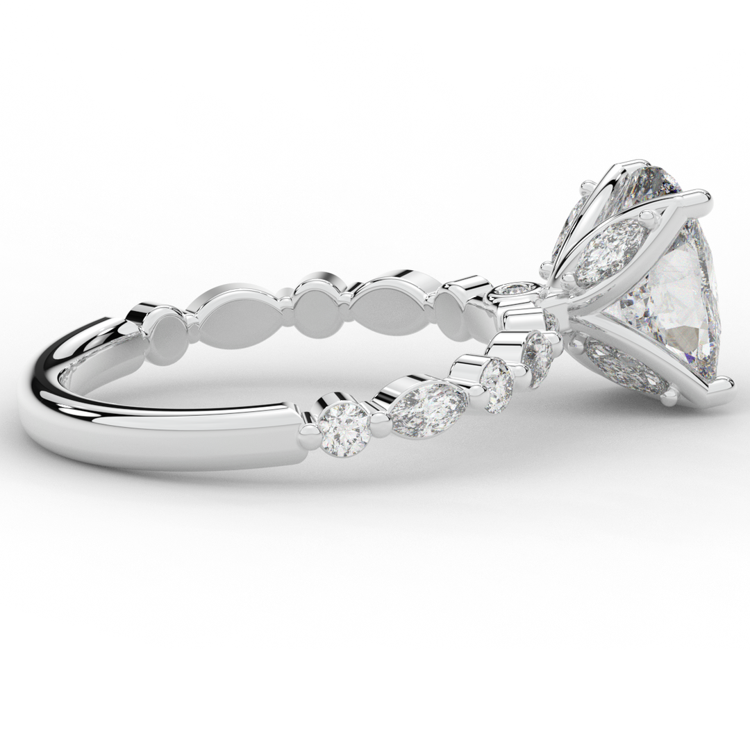 2.60CT.TW CUSHION LAB DIAMOND SOLITAIRE ENGAGEMENT RING - Nazarelle