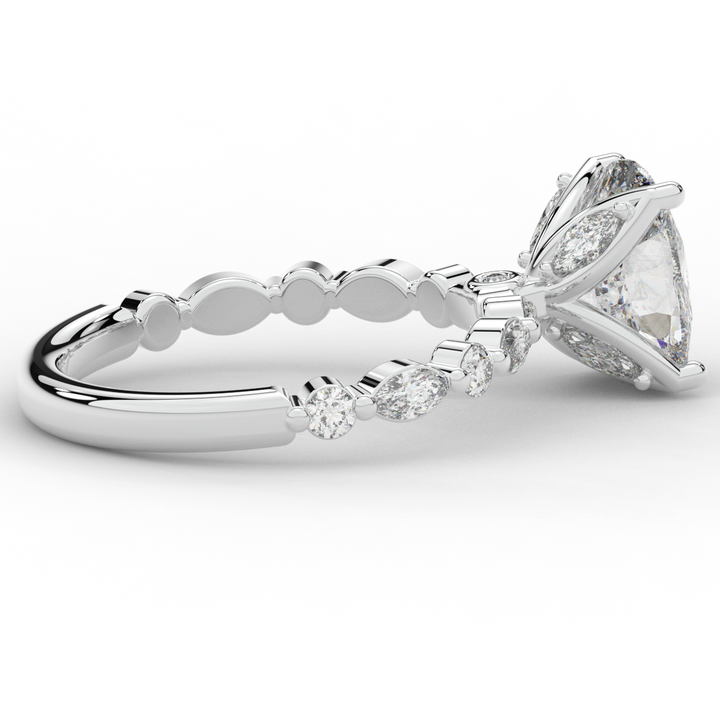 2.60CT.TW CUSHION LAB DIAMOND SOLITAIRE ENGAGEMENT RING - Nazarelle