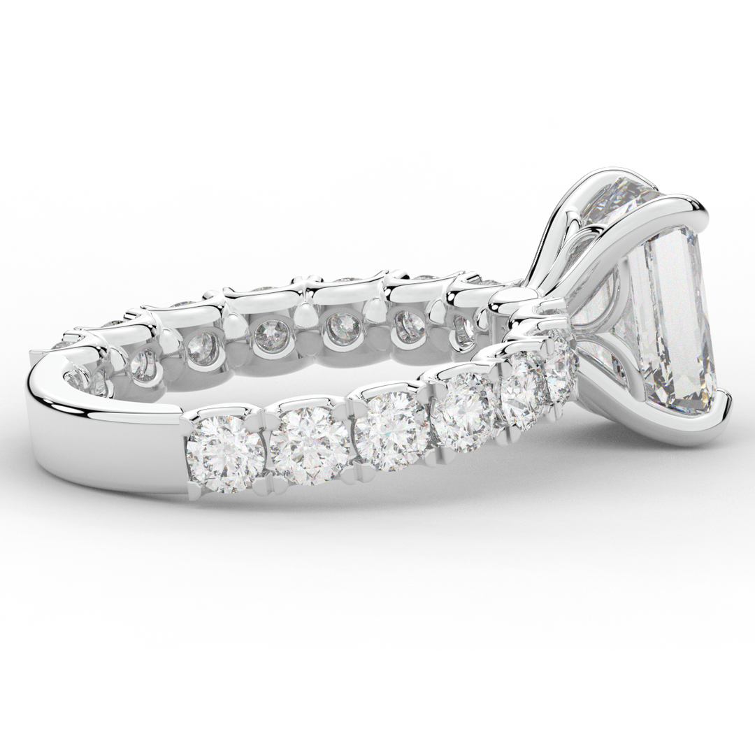 4.35CT.TW EMERALD CUT LAB DIAMOND ENGAGEMENT RING - Nazarelle