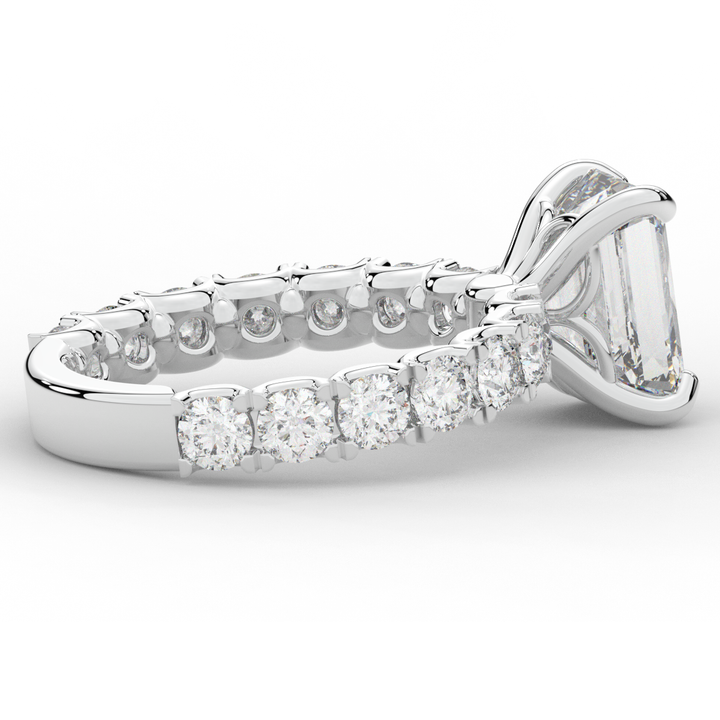4.35CT.TW EMERALD CUT LAB DIAMOND ENGAGEMENT RING - Nazarelle