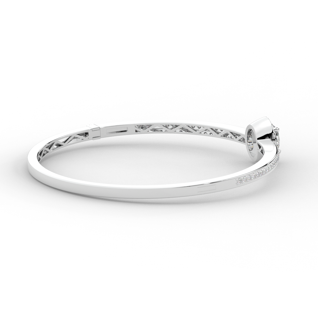 1.40CT.TW OVAL AND ROUND LAB DIAMOND BANGLE - Nazarelle