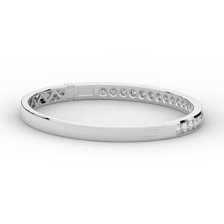 2.75CT.TW ROUND LAB CHANNEL SET DIAMOND BANGLE - Nazarelle