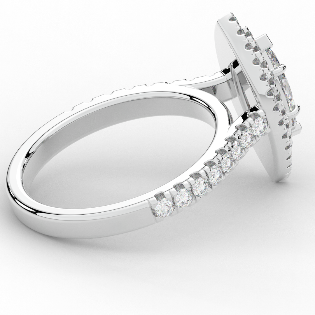 1.00CT.TW MARQUISE LAB DIAMOND HALO ENGAGEMENT RING - Nazarelle
