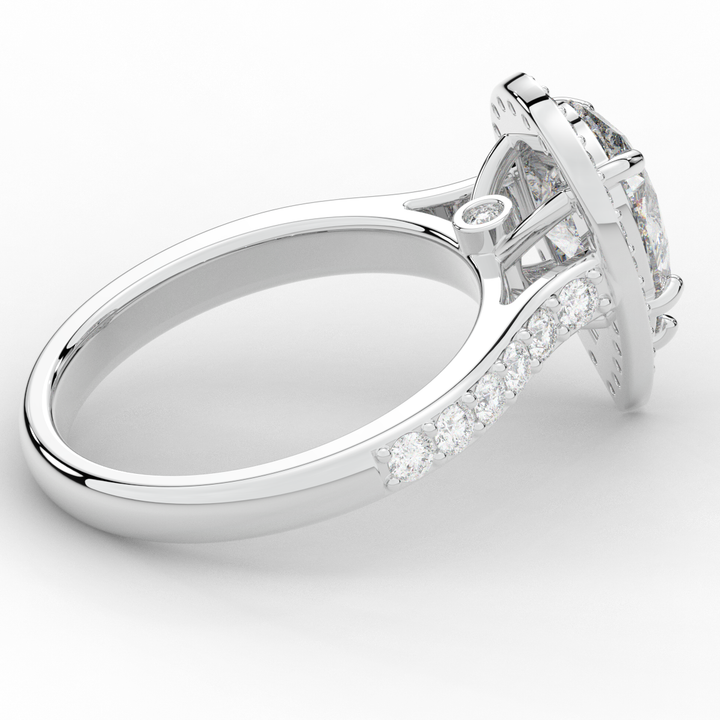 2.50CT.TW PEAR LAB DIAMOND HALO ENGAGEMENT RING - Nazarelle