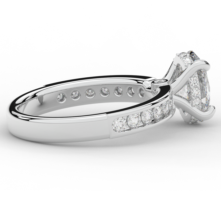 1.95CT.TW OVAL LAB DIAMOND UNDERHALO ENGAGEMENT RING - Nazarelle