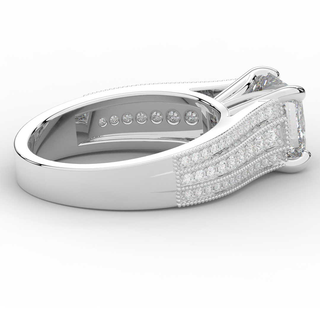 3.55CT.TW PRINCESS LAB DIAMOND ENGAGEMENT RING - Nazarelle