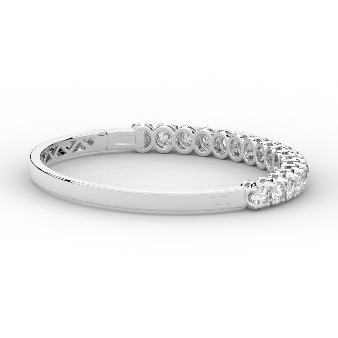 5.00CT.TW ROUND LAB DIAMOND BANGLE - Nazarelle