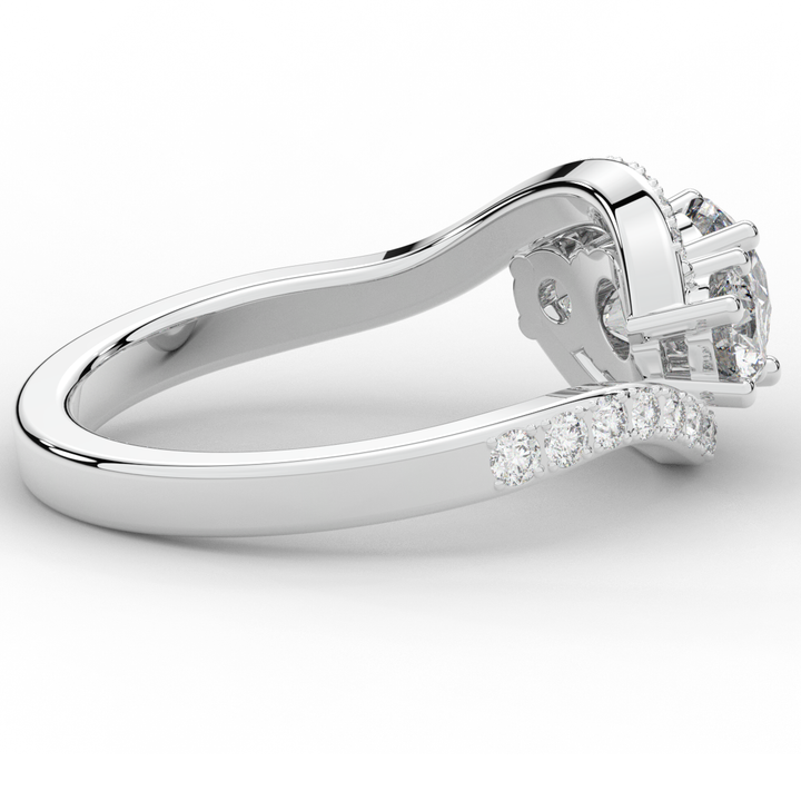 1.65CT.TW ROUND LAB DIAMOND TWIST HALO ENGAGEMENT RING - Nazarelle