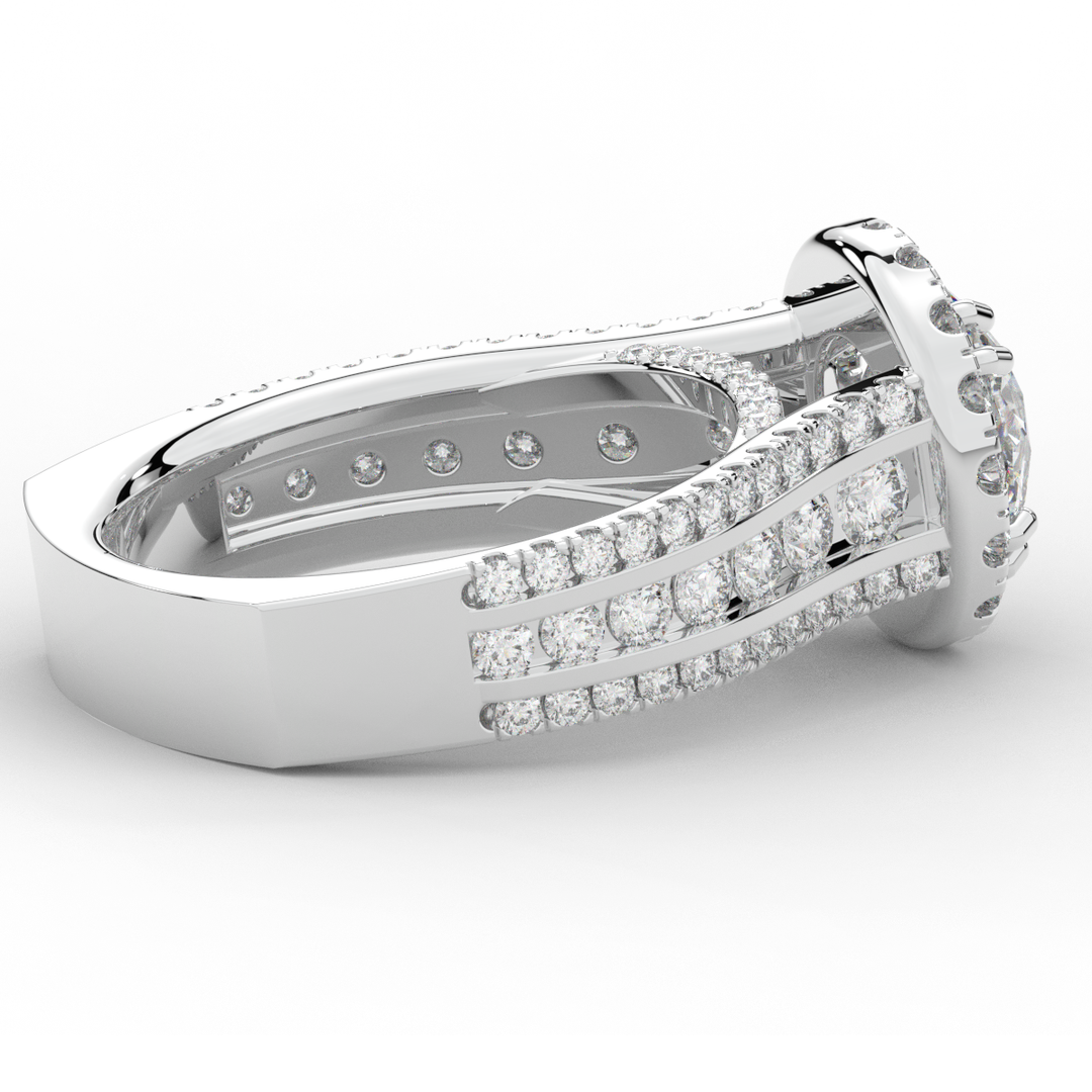 2.90CT.TW ROUND LAB DIAMOND HALO ENGAGEMENT RING - Nazarelle