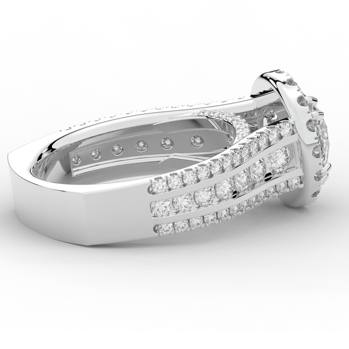 2.90CT.TW ROUND LAB DIAMOND HALO ENGAGEMENT RING - Nazarelle