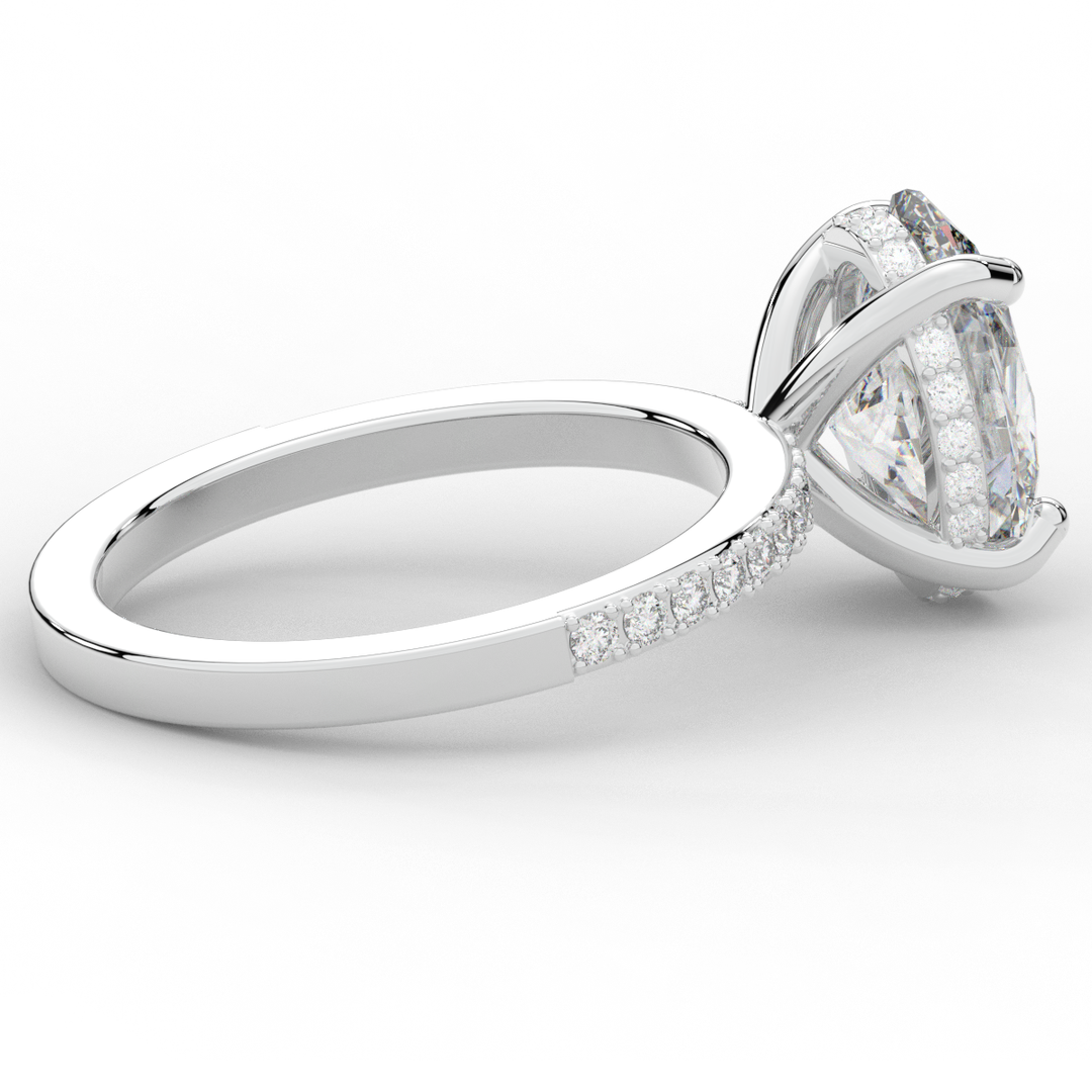 2.70CT.TW OVAL LAB DIAMOND SOLITAIRE ENGAGEMENT RING - Nazarelle