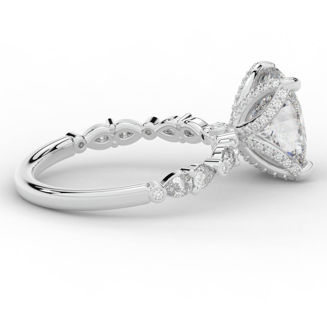 3.60CT.TW CUSHION LAB DIAMOND SOLITAIRE ENGAGEMENT RING - Nazarelle