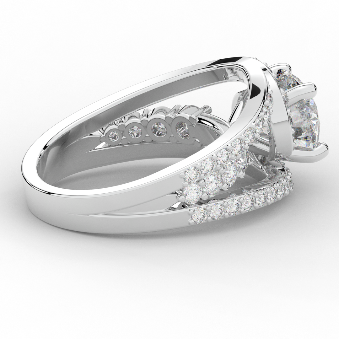 3.30CT.TW ROUND LAB DIAMOND ENGAGEMENT RING - Nazarelle